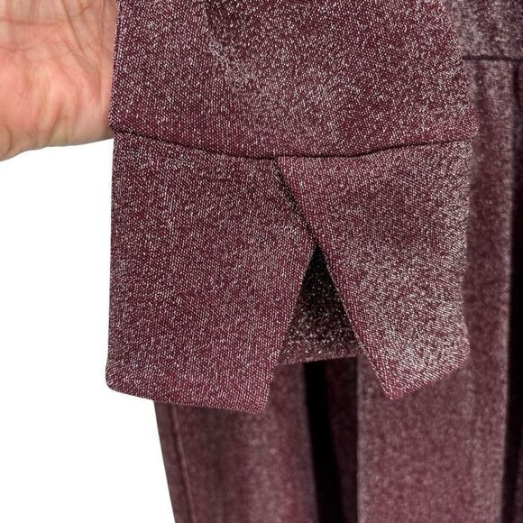 Lane Bryant Lurex Faux-Wrap Collar Midi Dress Deep Cranberry Size 30/32 NWT - Picture 8 of 11